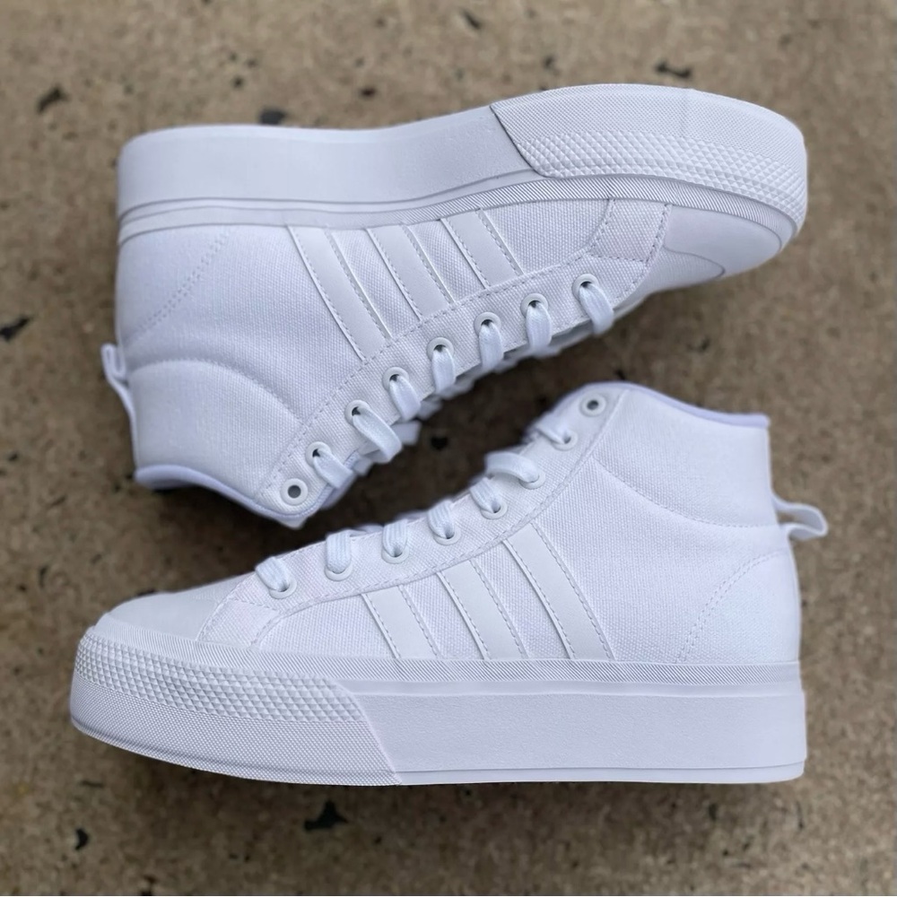 #316  Adidas Bravada Women’s White High-Top Sneaker Athletic Shoe Footwear